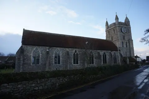 Photo of St Nicholas, New Romney, a church in Kent, south east England.