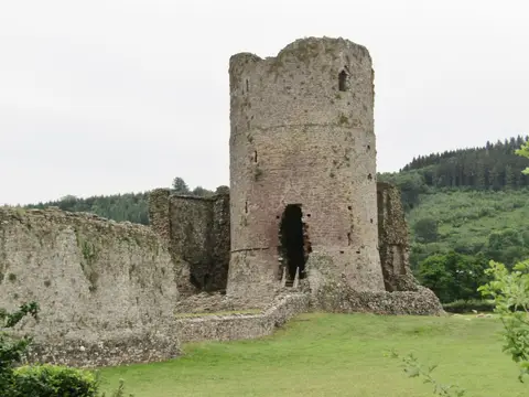 Photo of Tretower Castle, a ruined castle near Cwmdu in Bannau Brycheiniog, the Powys, mid Wales.