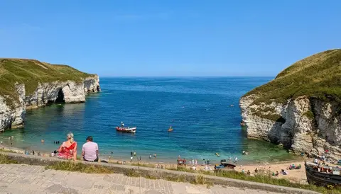 Photo of North Landing, Flamborough, a cove in East Riding of Yorkshire, northern England.