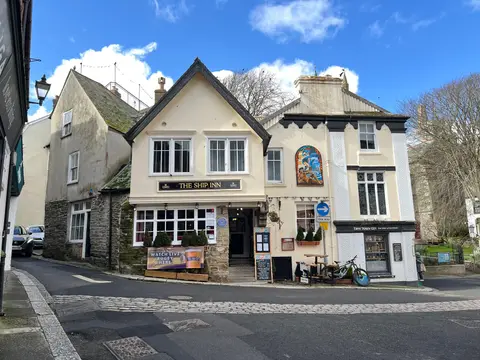 Photo of The Ship Inn, Fowey, a pub in Cornwall, south west England.