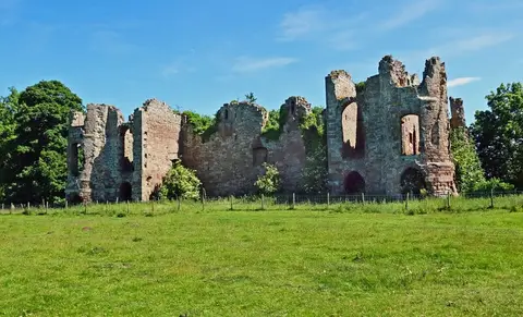 Photo of Twizel tower house, a ruined tower house near Norham, Northumberland, north east England.