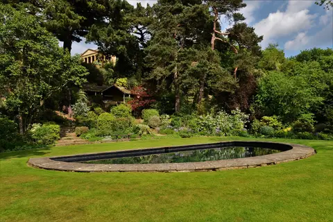 Photo of Kiftsgate Court Gardens, a Grade II registered house & garden near Ebrington in the Cotswolds, Gloucestershire, south west England.