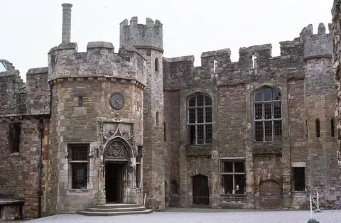 Photo of Berkeley Castle, a Grade II* registered house & garden near Frampton on Severn, Gloucestershire, south west England.