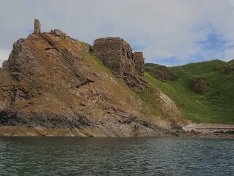 Photo of Findlater Castle, a ruined castle near Sandend, Aberdeenshire, north east Scotland.