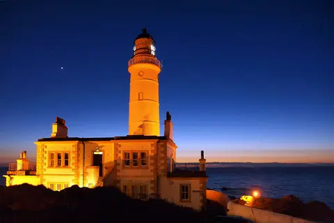 Photo of Corsewall Lighthouse, a lighthouse near Stranraer, Dumfries and Galloway, southern Scotland.