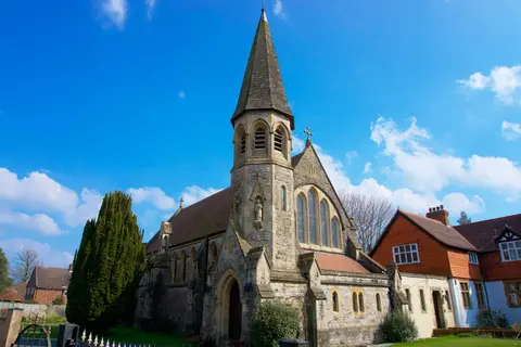 Photo of Lyndhurst, a village in the New Forest, Hampshire, south east England.