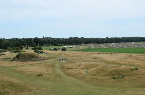 Photo of Sutton Hoo, an ancient site near Woodbridge, Suffolk, eastern England.