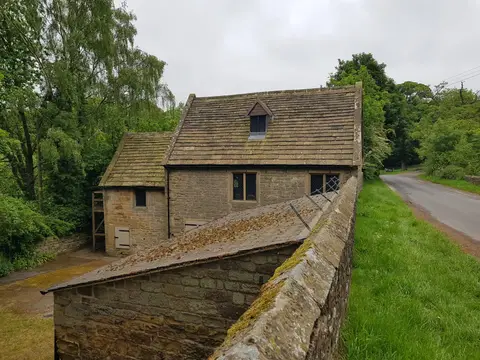 Photo of Stainsby Mill, a watermill near Mansfield Woodhouse, Derbyshire, central England.