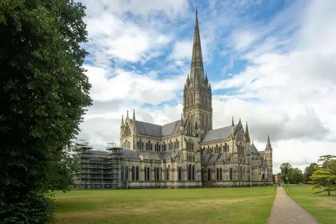 Photo of Salisbury Cathedral, a cathedral in Wiltshire, south west England.