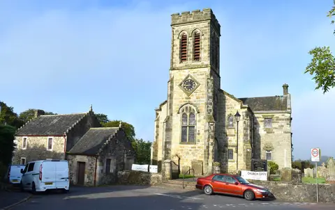 Photo of Dunlop Kirk, a church in East Ayrshire, southern Scotland.