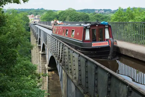Photo of Pontcysyllte Aqueduct, a landmark near Llangollen in the Clwydian Range & Dee Valley, Wrexham, north Wales.