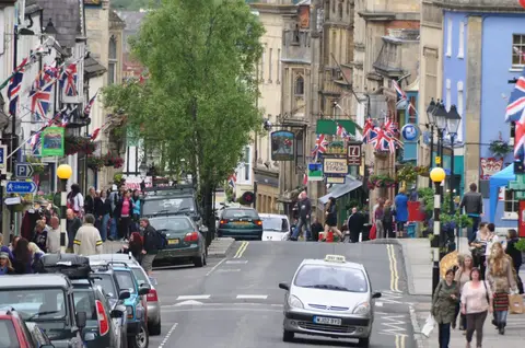 Photo of Glastonbury, a village in Somerset, south west England.