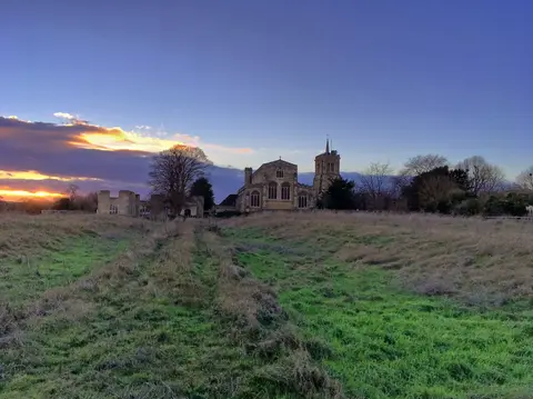 Photo of Elstow Abbey, a church in Bedfordshire, eastern England.