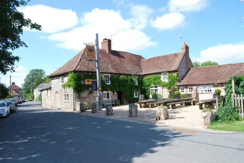 Photo of The Fox Goes Free, a pub near Charlton in the South Downs, West Sussex, south east England.