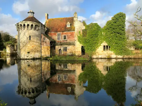 Photo of Scotney Castle, a Grade I registered house & garden near Lamberhurst in the High Weald, Kent, south east England.
