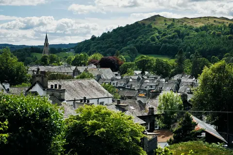 Photo of Ambleside, a village in the Lake District, Cumbria, north west England.