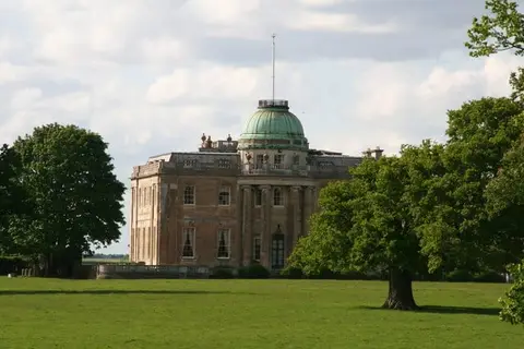 Photo of Tyringham, a Grade II* registered house & garden near Milton Keynes, Buckinghamshire, south east England.