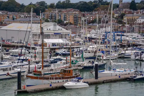 Photo of Cowes, a village in the Isle of Wight, south east England.