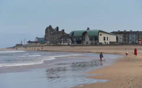 Photo of Redcar Coatham, a swimming spot near Saltburn-by-the-Sea, North Yorkshire, northern England.