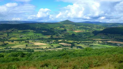 Photo of Skirrid Fawr, a country estate near Abergavenny in Bannau Brycheiniog, Monmouthshire, south east Wales.