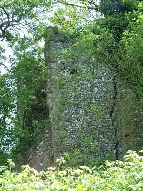 Photo of Binbury motte, the earthworks of a former castle near Maidstone, Kent, south east England.