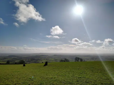 Photo: Deer Leap, a viewpoint near Priddy, Somerset, south west England.