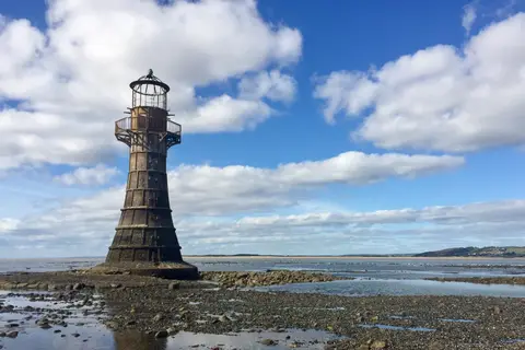Photo of Whiteford Lighthouse, a lighthouse near Cheriton (Cheriton) in Gower, Swansea, south west Wales.