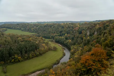 Photo: Symonds Yat Rock, a viewpoint near Monmouth in the Wye Valley, Gloucestershire, south west England.
