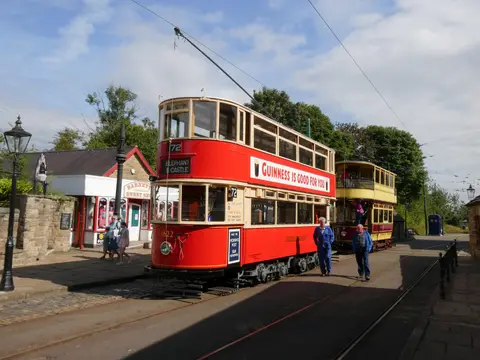 Photo of Crich Tramway Village, a visitor attraction near Cromford, Derbyshire, central England.