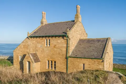 Photo of Howick Bathing House, a folly near Craster, Northumberland, north east England.