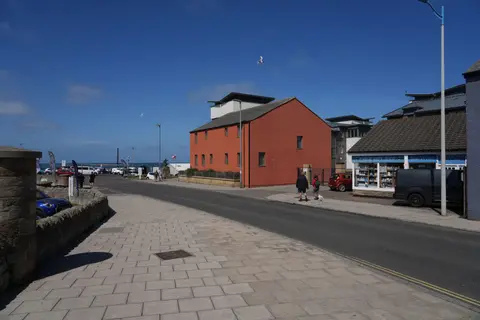 Photo of Seahouses, a village in Northumberland, north east England.