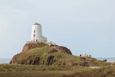 Photo of Llanddwyn Island, an island in Anglesey, north Wales.