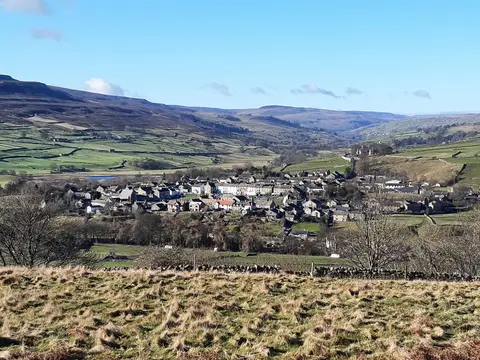Photo of Reeth, a village in the Yorkshire Dales, North Yorkshire, northern England.
