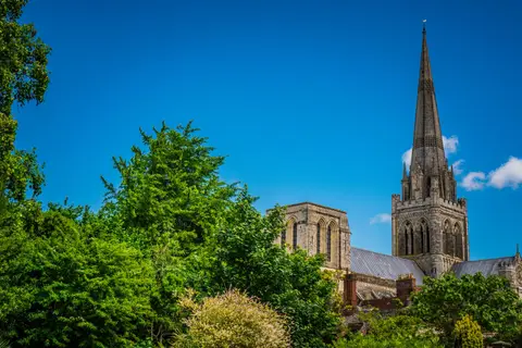 Photo of Chichester Cathedral, a cathedral in West Sussex, south east England.