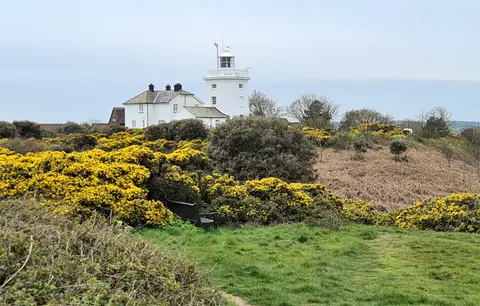 Photo of Cromer Lighthouse, a lighthouse in Norfolk, eastern England.