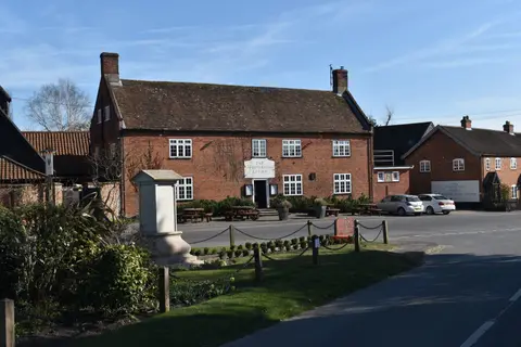 Photo of The Westleton Crown, a pub in Suffolk, eastern England.