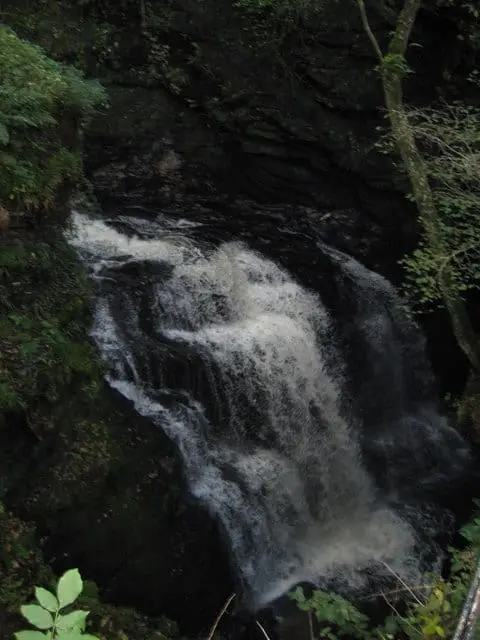 Photo of Rhaeadr Cynfal, a waterfall near Maentwrog in Eryri, Gwynedd, north Wales.