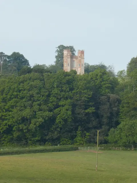 Photo of Powderham Castle, a Grade II* registered house & garden near Topsham, Devon, south west England.