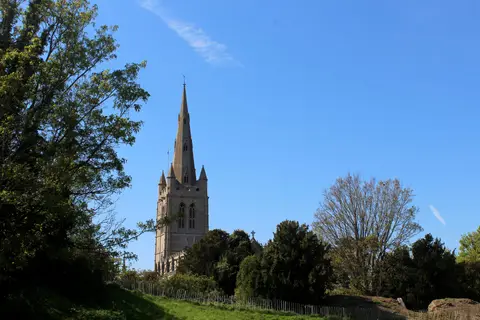 Photo of All Saints' Church, Oakham, a church in Rutland, central England.