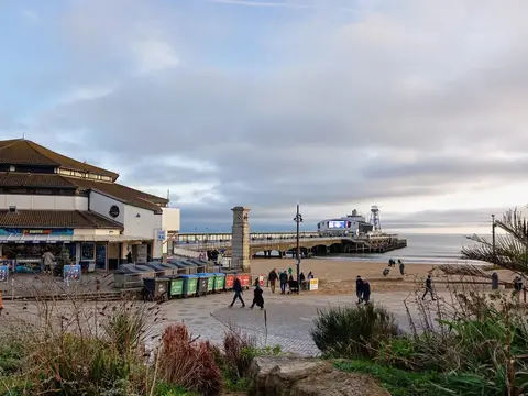 Photo of Bournemouth Pier, a swimming spot in Dorset, south west England.