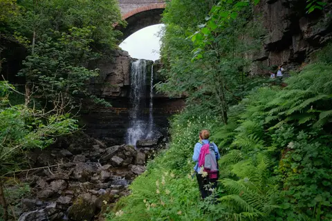 Photo of Ashgill Force, a waterfall near Garrigill in the North Pennines, Cumbria, north west England.