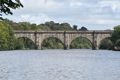 Photo of Lune Aqueduct, a landmark near Lancaster, Lancashire, north west England.