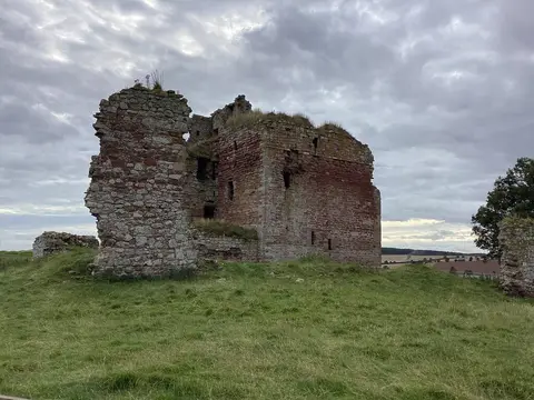 Photo of Cessford Castle, a ruined castle near Jedburgh, the Scottish Borders, southern Scotland.
