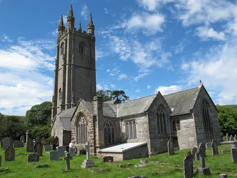 Photo of St Pancras, Widecombe, a church near Widecombe in the Moor in Dartmoor, Devon, south west England.