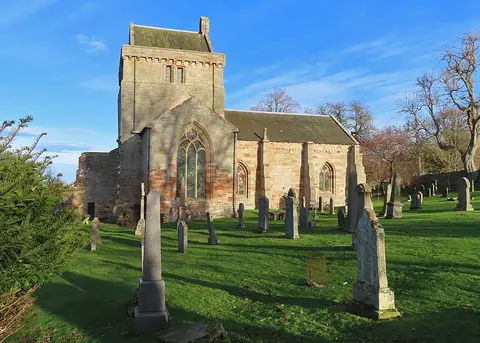 Photo of Crichton Collegiate Church, a church near Pathhead, Midlothian, central Scotland.