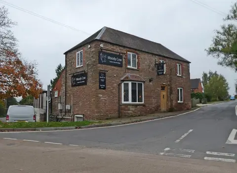 Photo of The Moody Cow, a pub near Upton Bishop, Herefordshire, central England.