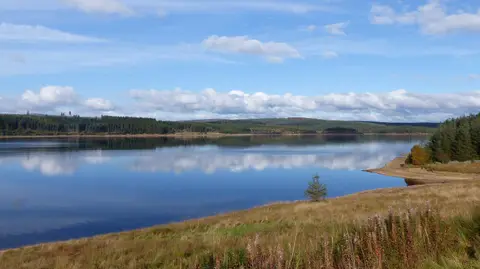 Photo of Kielder Water, a reservoir near Falstone, Northumberland, north east England.