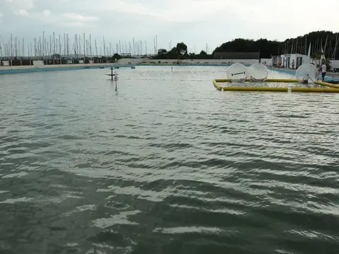 Photo of Lymington Sea Water Baths, a lido in Hampshire, south east England.