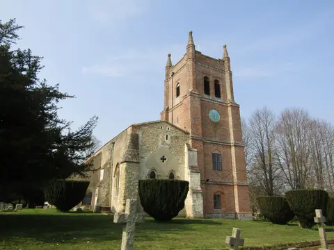 Photo of All Saints Church, a church near Crondall, Hampshire, south east England.