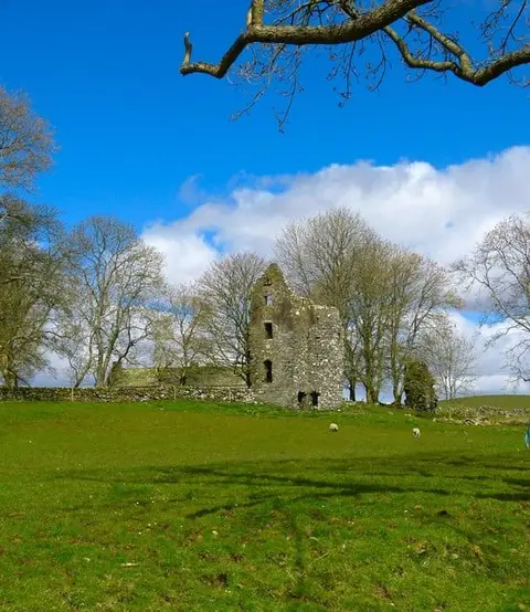 Photo of Cascreugh Castle, a ruined castle in Dumfries and Galloway, southern Scotland.